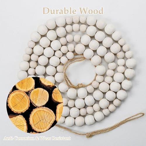 3PCS Hanging Photo Display with 45 Clips, 67 Inch Boho Wooden Bead Garland Photo Banner, Kids Art Display Collage Picture Postcard Display, Photo String for Bedroom Dorm Cubicle Wall Decor Teen Gifts thumbnail 8