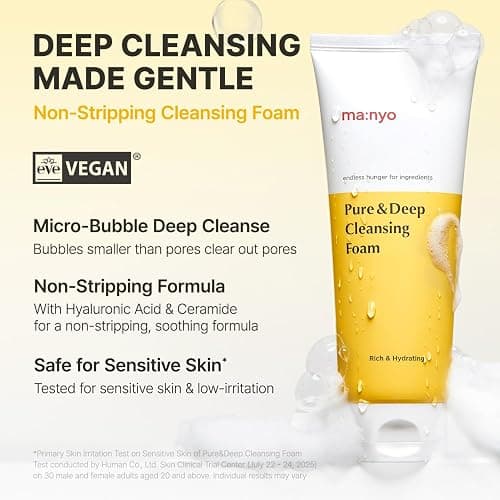 MANYO Pure & Deep Cleansing Foam, Facial Cleanser, for Double Cleansing, Pore Cleaner, Blackhead Remover, Acne Face Wash, Korean Skin Care, 6.7 fl oz (200ml) thumbnail 2