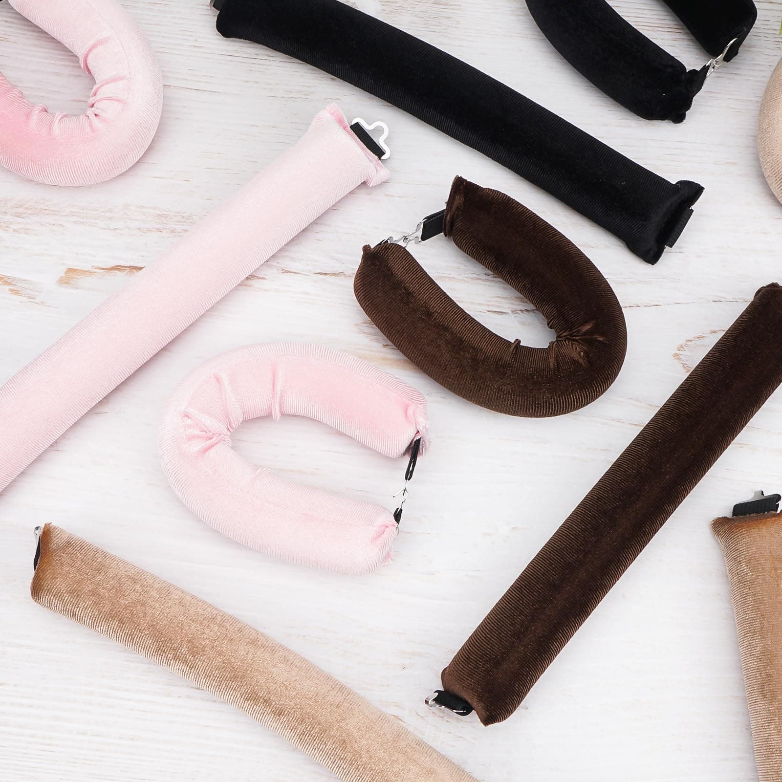 TULOBI 4Pcs Heatless Hair Curler, Overnight Heatless Curls Blowout Rods for All Hair Types, Flexi Rods with Hook, Hair Curlers to Sleep in No Heat Curling Headband for Women Girls Long - Brown thumbnail 9