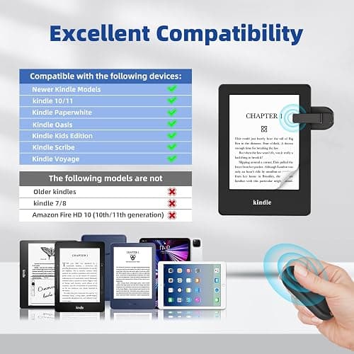 DATAFY RF Remote Control Page Turner for Kindle Paperwhite Kobo eReaders Camera Remote Shutter, Wireless Page Turner for iPhone ipad Android Tablets Reading Novels (Black) thumbnail 5