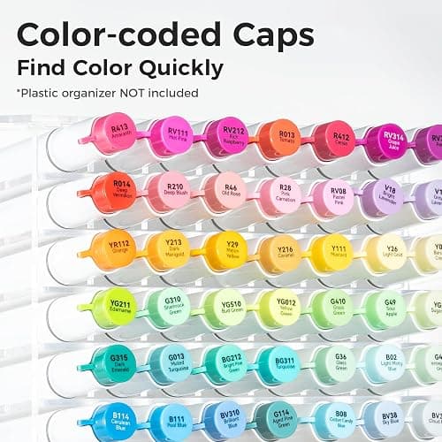 Ohuhu Alcohol Markers Brush& Fine 72 Colors for Adults Coloring Refillable | AP Certified Art Marker Set, Dual Tips Alcohol-based for Artists Beginners Drawing Illustration Sketching, Honolulu 2B thumbnail 8