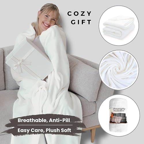 Super Blanky Wearable Blankets for Women, Adult Wearable Blanket Men, Top Christmas Gifts for Women, Wife Birthday Gift Ideas thumbnail 3