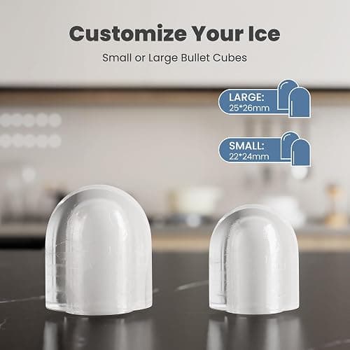 DUMOS Countertop Ice Maker with Handle, 26lbs/24H Portable Ice Machine, 9 Bullet Ice Cubes Ready in 6 Mins, Self-Cleaning, Quiet Compact Ice Maker for Home, Kitchen, RV, Camping, Pink thumbnail 6