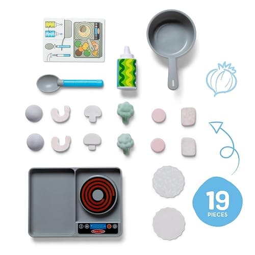 Melissa & Doug Simmer & Stir Stovetop Play Set with Water Wow!® Color Changing Play Food Preschool Toy Ages 3+ thumbnail 8