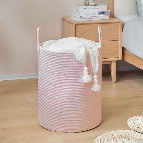 YOUDENOVA Laundry Hamper Basket, Woven 58L Tall Laundry Basket for Blanket Organizer- Nursery Hamper for Bedroom And Bathroom Storage thumbnail 3