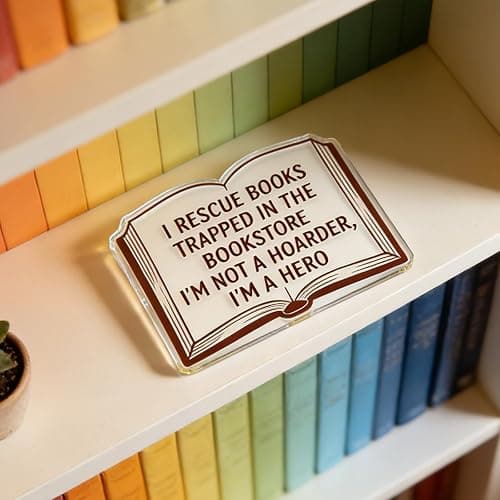 Book Counter Sign Book Lover Gifts for Women Men Acrylic Decorations Plaque | Bookish Gifts Decor for Home Bedroom Study Room Bookshelf Library Books Themed Gift Birthday Christmas Decoration for Friends thumbnail 7