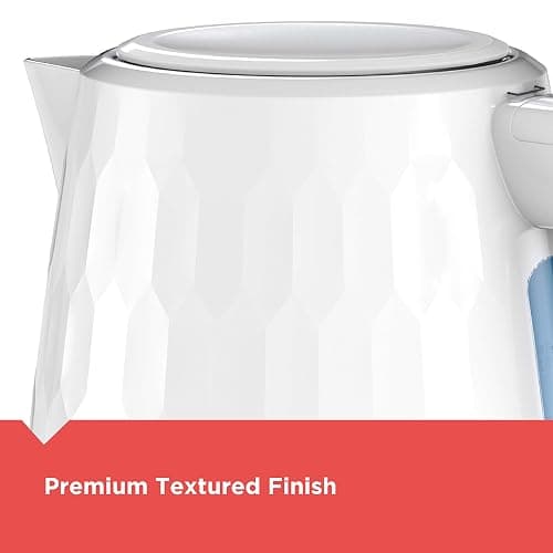 BLACK+DECKER Honeycomb Collection Rapid Boil 1.7L Electric Cordless Kettle with Premium Textured Finish, White, KE1560W thumbnail 5