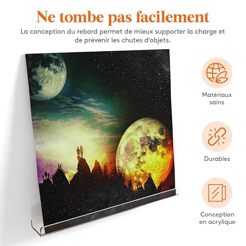 Lifewit Étagères Flottantes pour Disques Vinyles, Lot de 10 Étagères Murales en Plastique Clair 30 cm, Décoration pour Livres/Photos/Maquillage, Chambre, Salon, Salle de Bain, Rangement 、Organisation thumbnail 5