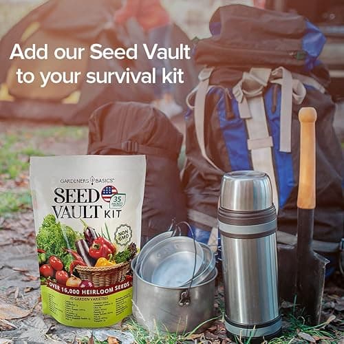 Gardeners Basics Survival Vegetable Seeds Garden Kit Over 16,000 Seeds Non-GMO and Heirloom, Great for Emergency Bugout Survival Gear 35 Varieties Seeds for Planting Vegetables 35 Free Plant Markers thumbnail 6