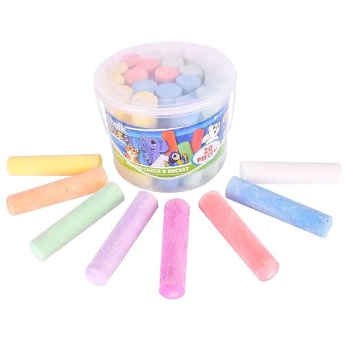 Sunny Days Entertainment Sidewalk Chalk Set for Kids with Storage, Washable, Jumbo Colored Chalk for Outdoor Play and Chalkboard Art - Ages 3+ (20 Pieces, Multicolor) thumbnail 7