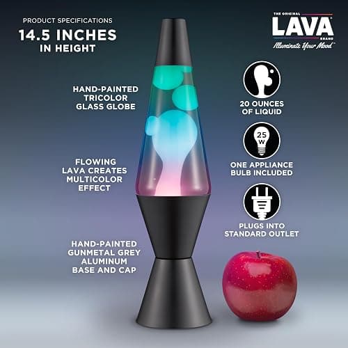 LAVA The Original Lamp - 14.5" Gunmetal Grey - Classic Liquid Motion Lamp - Tri-Colored Green/Blue/Purple - Item #2098 (Amazon Exclusive) thumbnail 4