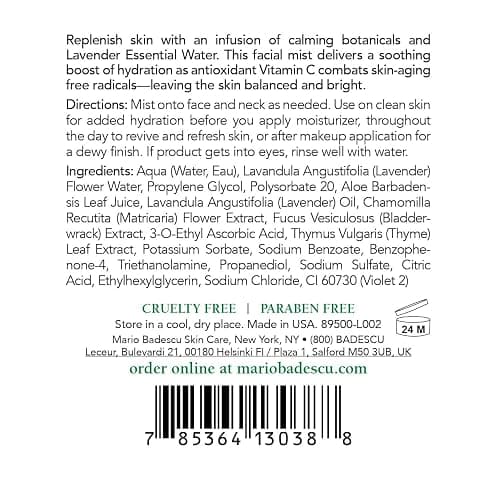 Mario Badescu Facial Spray Aloe, Rose Water and Chamomile - Lavender Duo for Face, Neck or Hair, Cooling and Hydrating Face Mist for All Skin Types, Dewy Finish thumbnail 10