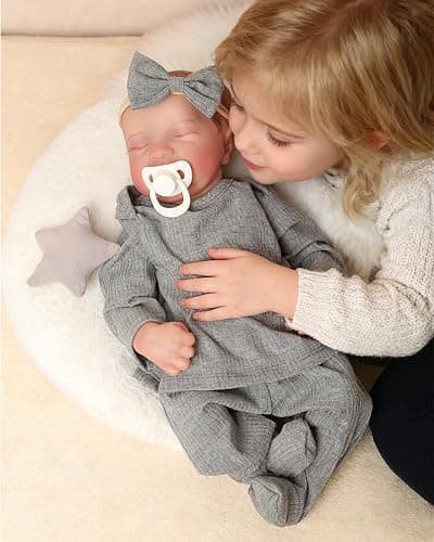 FOCKOF Realistic Reborn Baby Dolls-18 Inch Real Life Newborn Baby Dolls Girl Lifelike Baby Doll with Accessories for 3+ Years Old Gifts (Gray) thumbnail 2