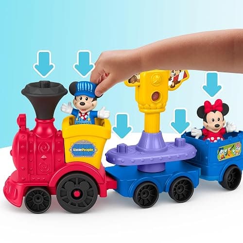 Fisher-Price Little People Toddler Toy Disney Jr Mickey & Minnie Musical Train with 2 Figures for Pretend Play Kids Ages 18+ Months thumbnail 4