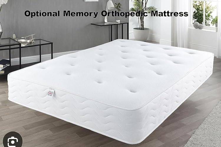 Luxury Chesterfield Winged Panel Bed Frame |- Double King Superking Sizes - Optional Gas Lift & Mattress - UK Made (Black Plush, Small Double 4ft Bed Frame) thumbnail 3