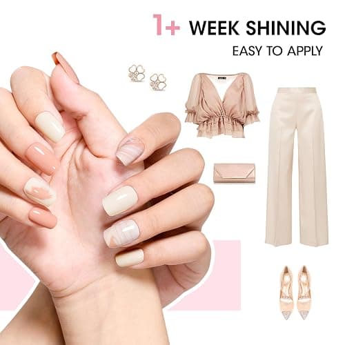 GELLEN Nude Nail Polish, Quick Air Dry Natural Traditional Regular Nail Polish 6 Colors Nude Pink White Set for Acrylic Natural Nails Home Salon, Non Gel, No UV, Chip Resistant, Hema Free, Non-toxic thumbnail 4