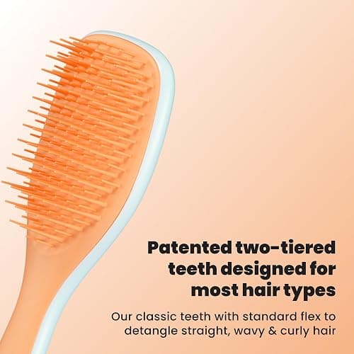 Tangle Teezer Ultimate Detangler Brush, Eliminates Knots & Reduces Breakage, Travel-Size Mini Hair Brush for Straight to Wavy Hair Types, Ice Blue & Sweet Orange thumbnail 2