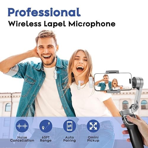 USB C Mini Wireless Lavalier Microphone for iPhone 15 16, iOS and Android Devices - Noise Reduction Lapel Mic for Recording, Clip on Omni Lav Mic for Video Recording, Tiktok, Youtube, Vlog (White) thumbnail 2
