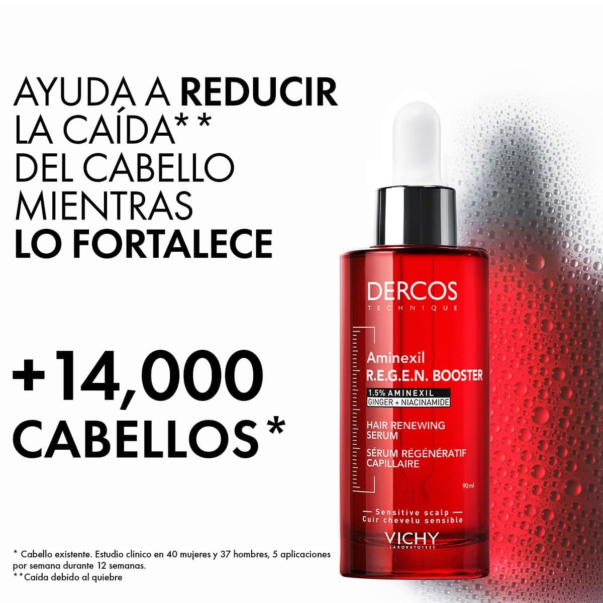 Vichy DERCOS Aminexil Clinical R.E.G.E.N Booster, Primer Sérum Regenerador Capilar, Reduce la Caída del Cabello y Estimula su Crecimiento, Para Todo Tipo de Cuero Cabelludo, 90 ml thumbnail 3