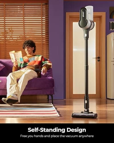 SVHT Cordless Vacuum Cleaner, 500W 45KPA 50Mins Stick Vacuum Cleaners for Home with LED Light, Self-Standing, Anti-Tangle Brush & 1.6L Dust Cup, Lightweight Vacuum for Pet Hair, Carpets, Hard Floors thumbnail 6