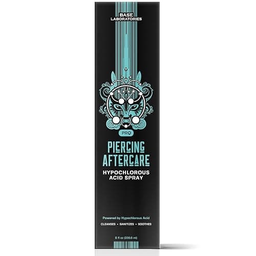 BASE LABORATORIES Piercing Aftercare Hypochlorous Acid Spray PRO 8 oz, HOCl | Ear Piercing Cleaner, Nose Aftercare Spray, HOCl Saline Mist, Keloid Bump Care, Wound Wash, Belly Piercing thumbnail 7