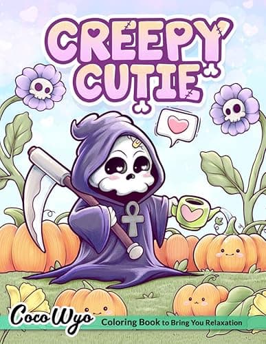 Creepy Cutie: Coloring Book for Adults and Teens Featuring Goth Kawaii and Spooky Cute Creatures of All Kinds and Many More - Image 1