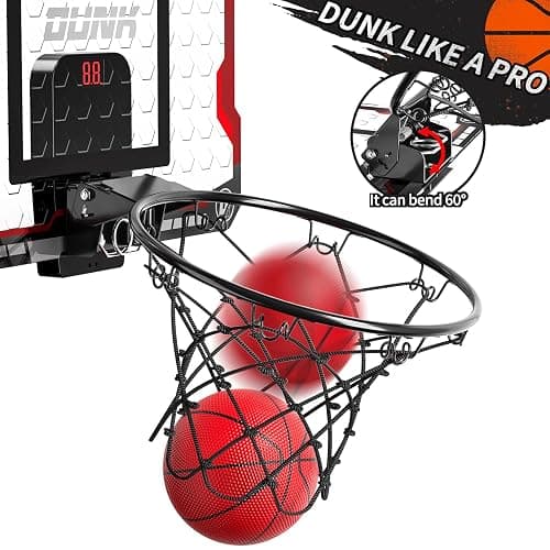 TEMI Indoor Basketball Hoop for Kids, Door Room Basketball Hoop,Mini Basketball Hoop with 4 Balls, Basketball Toys for 3 4 5 6 7 8 9 10 11 12 Year Old Boys thumbnail 3
