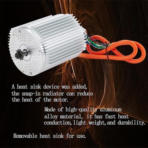 Kunray 72V 3000W Electric Brushless DC Motor for Electric Scooter 6700RPM | High Speed Motor with Temperature Sensor, for Go Kart, Dirt Bike, Light ATV Upgrade DIY,Motor Without Foot Bracket thumbnail 3