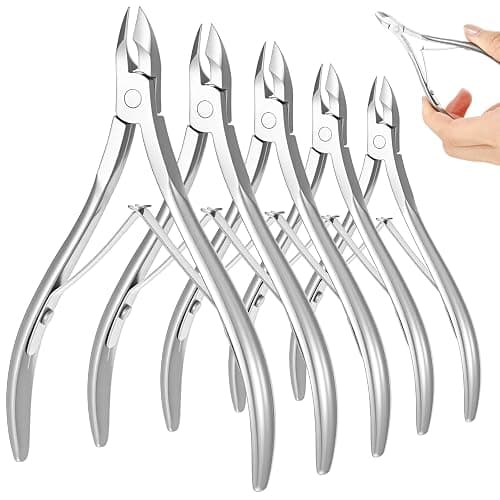 Kifmurase 8 Pack Cuticle Trimmer Stainless Steel Cuticle Nippers Pointed Blade Nail Cuticle Cutter Dead Skin Remover Pedicure Manicure Tools Double Spring for Fingernails Toenails (Silver) thumbnail 8