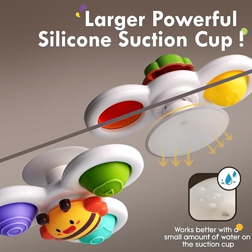 ALASOU 3PCS Pop Suction Cup Spinner Toys for 1 Year Old Boy Girl|Novelty Spinning Tops Toddler Toys Age 1-2|Sensory Baby Bath Toy for Toddlers 1-3|12 18 Months Boy Birthday Gift for Infant thumbnail 5