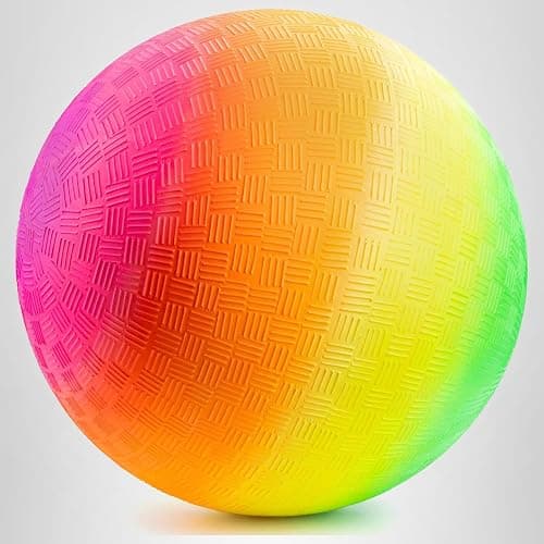 PlayBolt Rainbow Playground Ball - 8.5Inch (Pack of 1) Rubber Bouncy Inflatable Balls for Kids and Adults, Indoor and Outdoor Games, Kickball, Dodgeball, Four Square, and More thumbnail 8