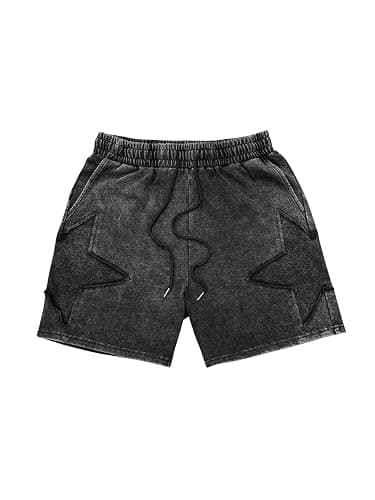 VIPWOLF Men's Star Graphic Y2k Shorts Distressed Track Shorts Streetwear | Drawstring Waist Casual Shorts, Vintage Aesthletic Desinger Bottom, Workout Gym Clothes - Image 1