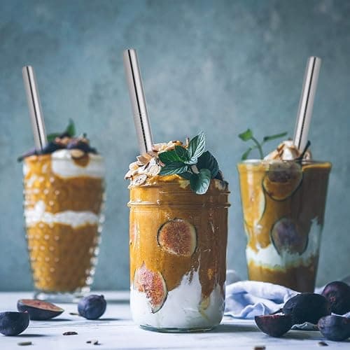 [Angled Tips] 2 Pcs Jumbo Reusable Bubble Tea Straws & Smoothie Straws, 0.5" Wide Stainless Steel Straw, Metal Straw for Boba, Tapioca Pearl, Milkshakes,Smoothies | 1 Cleaning Brush & 1 Case thumbnail 6
