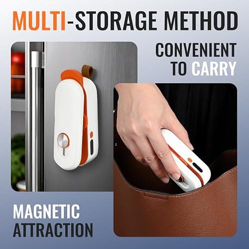 2-in-1 Mini Bag Sealer with Knife, Rechargeable Heat Sealer, 3 Modes for Light/Medium/Heavy Bags, Portable Snack Sealer thumbnail 6