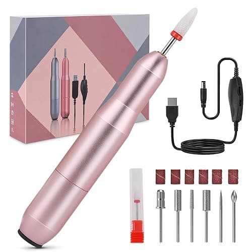 Torno para Uñas,Lima de uñas eléctrica profesional Taladro de uñas portátil 20000 RPM velocidad ajustable lima Kit para uñas de gel acrílico, manicura pedicura - Image 1