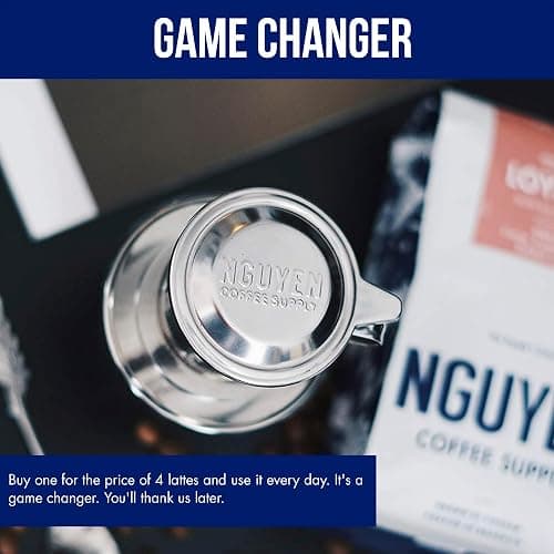 Nguyen Coffee Supply - Original Phin Filter: Stainless Steel 4oz Chamber 3.25 inch plate Diameter, Perfect Cup of Phin Drip Coffee in 5 minutes [4 oz] thumbnail 5