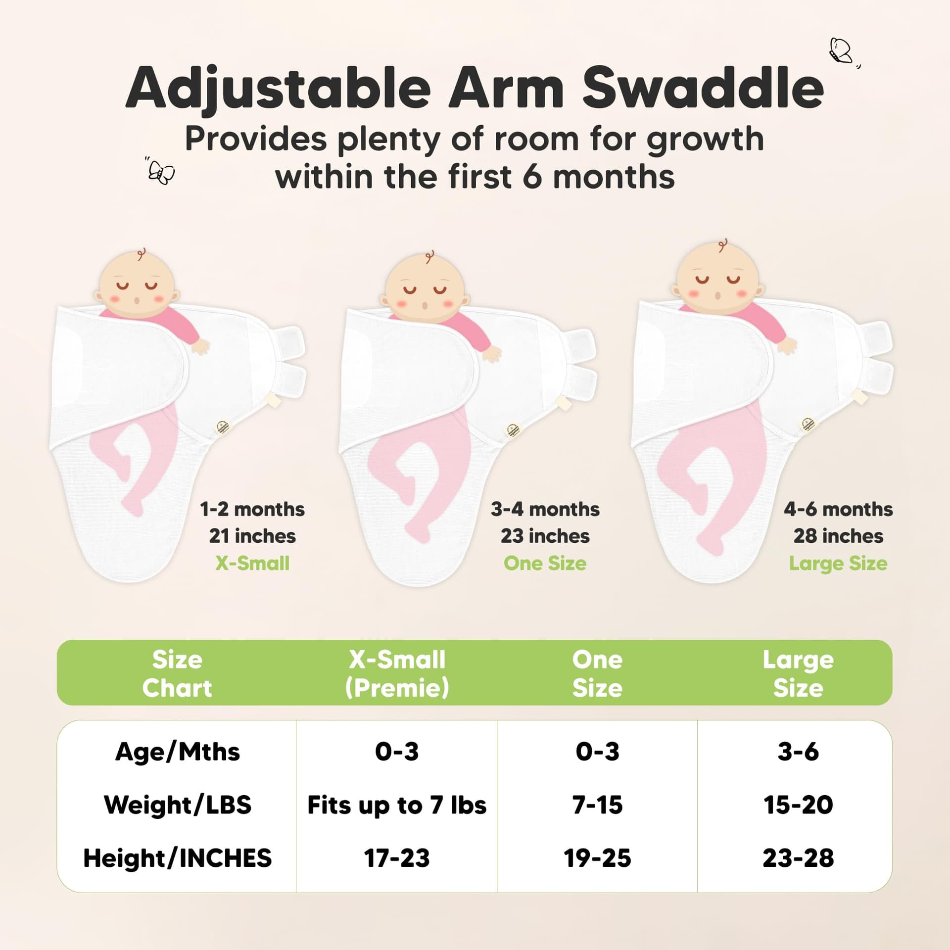 3-Pack Organic Swaddles for Newborns, Baby Sleep Sacks 0-3 Months - Baby Swaddle Wrap, Newborn Wearable Blanket, Infant Sleep Sack for Girls, Boys, Soft & Snug, Large Hook & Loop Closure (Ripple, OS) thumbnail 6