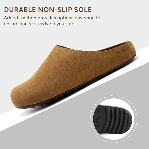 Stelle Clogs Women Mens Arch Support Suede Soft Cork Footbed Sandals Potato Shoes Slip on Home Slippers Non-Slip Comfort thumbnail 3