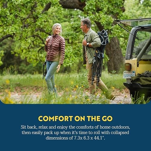 GCI Outdoor Comfort Pro Rocker Camping Chair | Portable Folding Rocking Chair with Durable Armrests & Drink Holder — Blush - Comfort Pro Rocker - Blush thumbnail 7