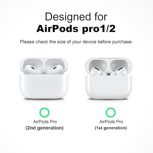 RFUNGUANGO Custodia compatibile con AirPods Pro di seconda generazione (2023/2022/2019), Custodia protettiva in morbido silicone per AirPods Pro con kit di pulizia e gommini auricolari, Nero thumbnail 7
