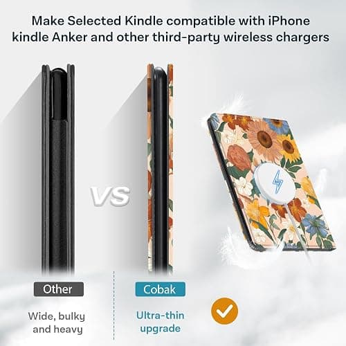 CoBak Stand Case for 7" Kindle Paperwhite 12th Gen 2024 and Kindle Colorsoft with Hand Strap - Compatible with iPhone MagSafe, for Samsung/Belkin/Anker Wireless Charging Pads, Durable, Auto Sleep Wake thumbnail 5