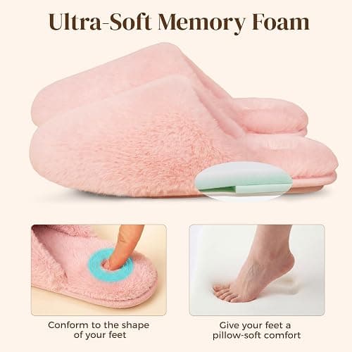 Snug Leaves Women's Fuzzy Scuff Slippers Soft Comfy Memory Foam Non-slip Indoor House Shoes thumbnail 3