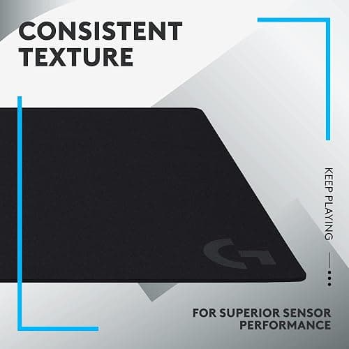 Logitech G840 XL Cloth Gaming Mouse Pad - 0.12 in Thin, Stable Rubber Base, Performance-Tuned Surface - Black thumbnail 4