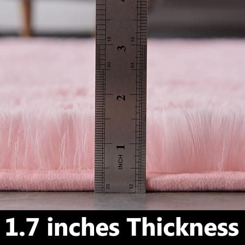 TABAYON Shaggy Pink Rug, 2x3 Area Rugs for Living Room, Anti-Skid Extra Comfy Fluffy Floor Carpet for Indoor Home Decorative thumbnail 6