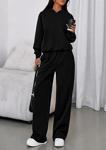 PRETTYGARDEN Womens Sweatsuits 2 Piece Set 2025 Casual Winter Long Sleeve Hoodie Loose Wide Leg Sweatpants Fall Tracksuit thumbnail 6