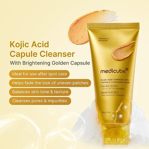 medicube Facial Cleanser Turmeric Capsule Foam Cleanser | for Balancing Uneven Skin Tone & Texture | Fade Appearance of Uneven Patches & Ideal for Use After Spot Care | Korean Skincare, 4.23 oz thumbnail 2
