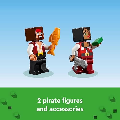 LEGO Minecraft The Pirate Ship Voyage, Boat Toy Playset for Kids with Squid, Camel and Pirate Figures, Pirate Toy Building Set for Action Role-Play, Minecraft Gift for 8 Year Old Boys and Girls, 21259 thumbnail 6