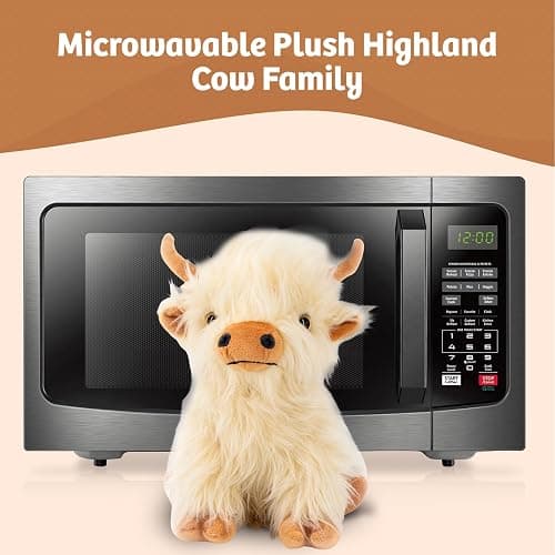 Microwavable Highland Cow Stuffed Animal - Weighted Stuffed Animal Plush, Heating Pad for Period Cramps, Cozy Gift for Girls|Women|Kids|Elderly People - White Highland Cow Microwavable thumbnail 6