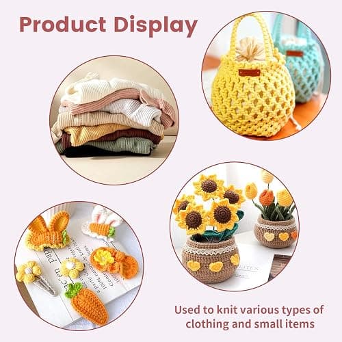 liomey Interchangeable Circular Knitting Needles Set - 13 Pairs of 4 Inch (3mm-10mm), Aluminum Needles, Ergonomic Design for Beginners and Advanced Knitters, Purple thumbnail 6