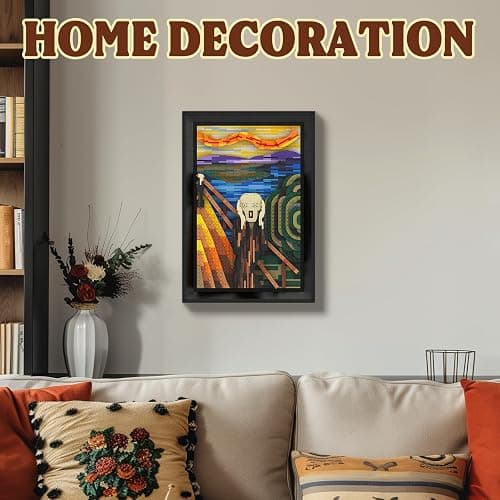 Sosuy The Scream Building Set- Wall Art Decor Building Blocks for Adults. Home Decor Room Decor Aesthetic Christmas Halloween Birthday Thanksgiving for Kids Boys Girls Men, Women and Art Lovers Gift thumbnail 3